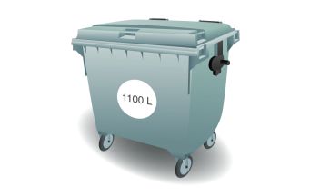 1100 liter rolcontainer Papier en Karton