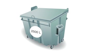 2500 liter rolcontainer Papier en Karton