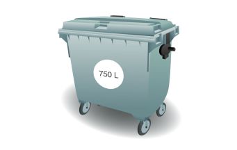 750 liter rolcontainer Papier en Karton
