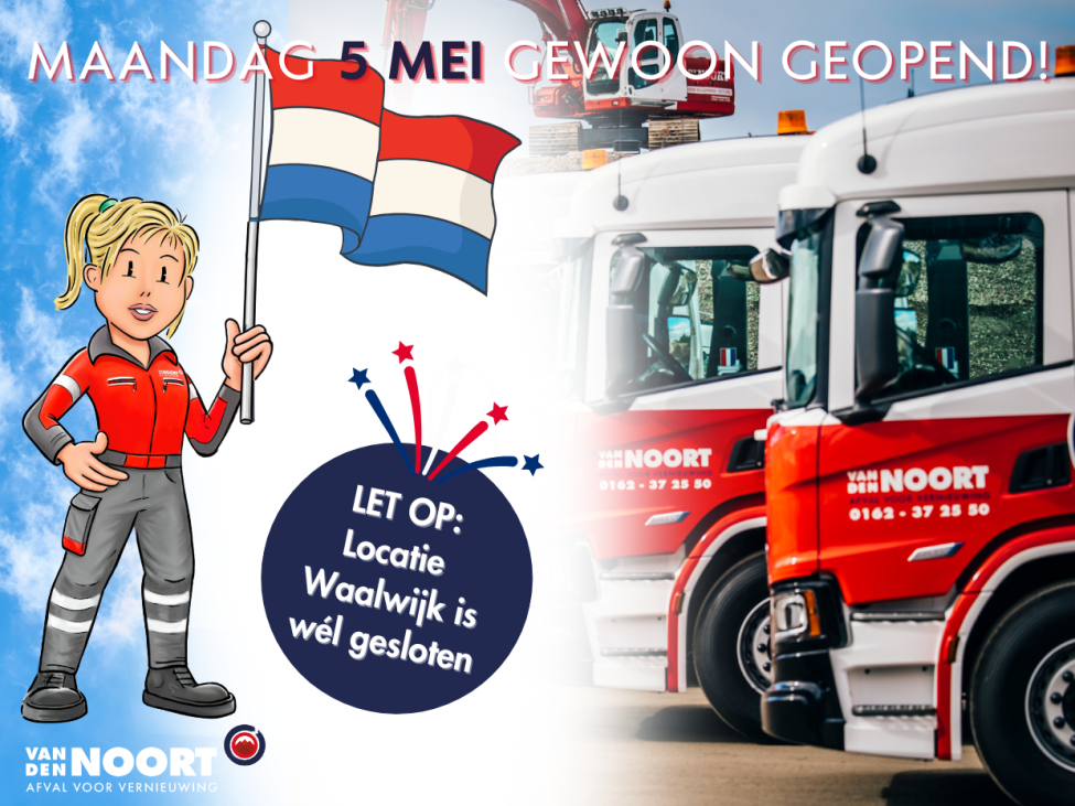 Tijdens Bevrijdingsdag maandag 5 mei rijden we gewoon door! 